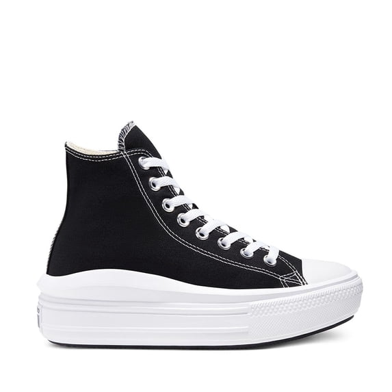 Converse Chuck Taylor All Star Move Women's Laceup Canvas Platform Sneakers (Black White, US 10)