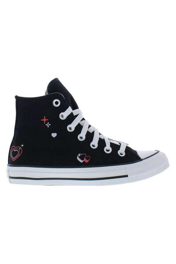 Chuck Taylor All Star Y2K Heart Womens Shoes Size 6.5, Color: Black/Vintage White