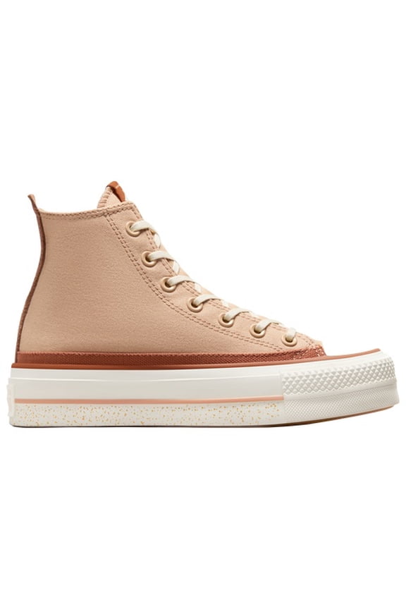 Womens Chuck Taylor All Star Lift Platform Shoes, Beige/Brown ,7