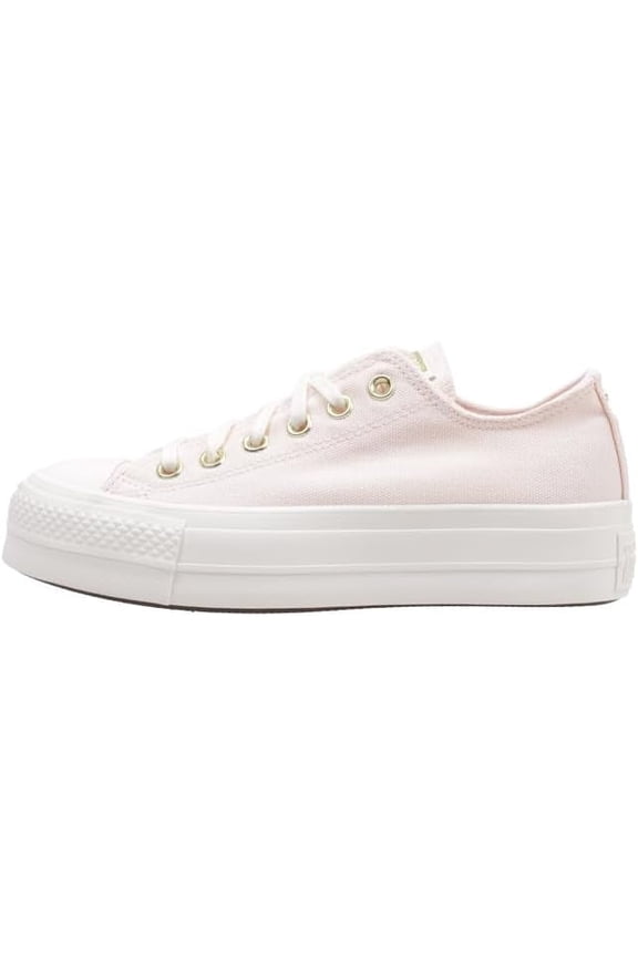 Womens Chuck Taylor All Star Low-Top Lift Platform Sneaker Pale Petal/Egret/Gold 10 Medium