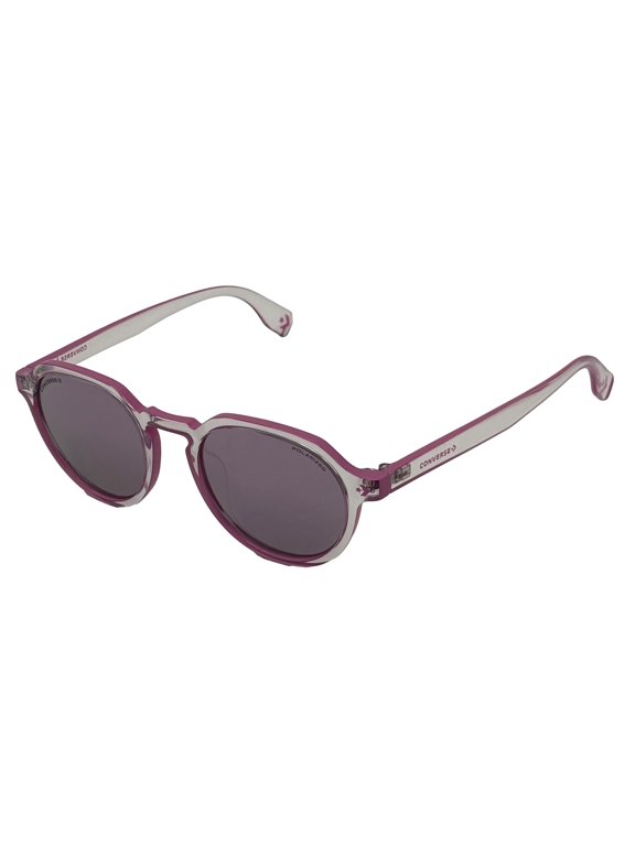 Womens Soft Round Pink Plastic Sunglass, Smoke Flash Lens, SCO 231 7PWP