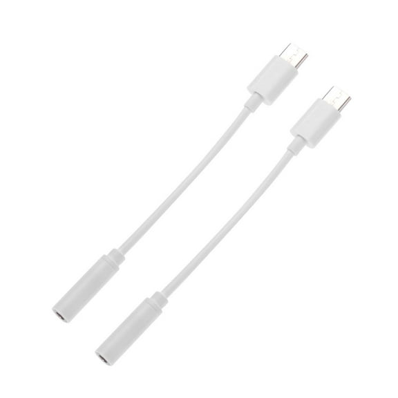 Conversion Line Headphone Adapters Type-c Converter to Audio Jack Female 3.5MM USB Date Cable White