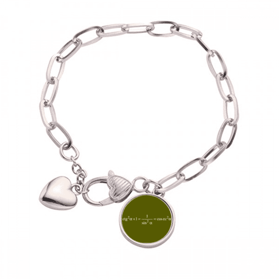Conversion Mathematical Formula Expressions Calculations Heart Chain Bracelet Jewelry Charm Fashion