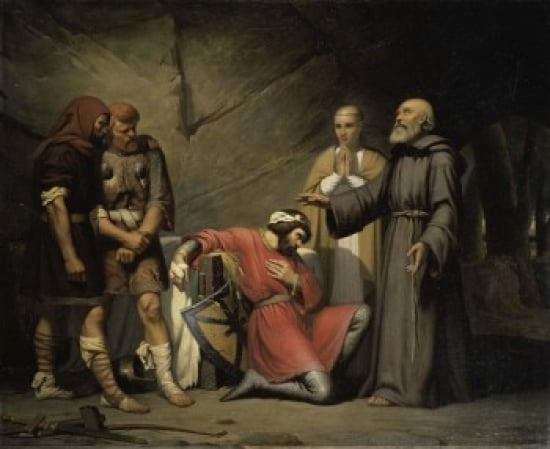 Conversion of Robert the Devil (La Conversion de Robert le Diable) 1840 Guillaume-Alphonse Cabasson (19th C) Muse des Beaux-Arts Rouen Canvas Art - Guillaume-Alphonse Cabasson (24 x 36)