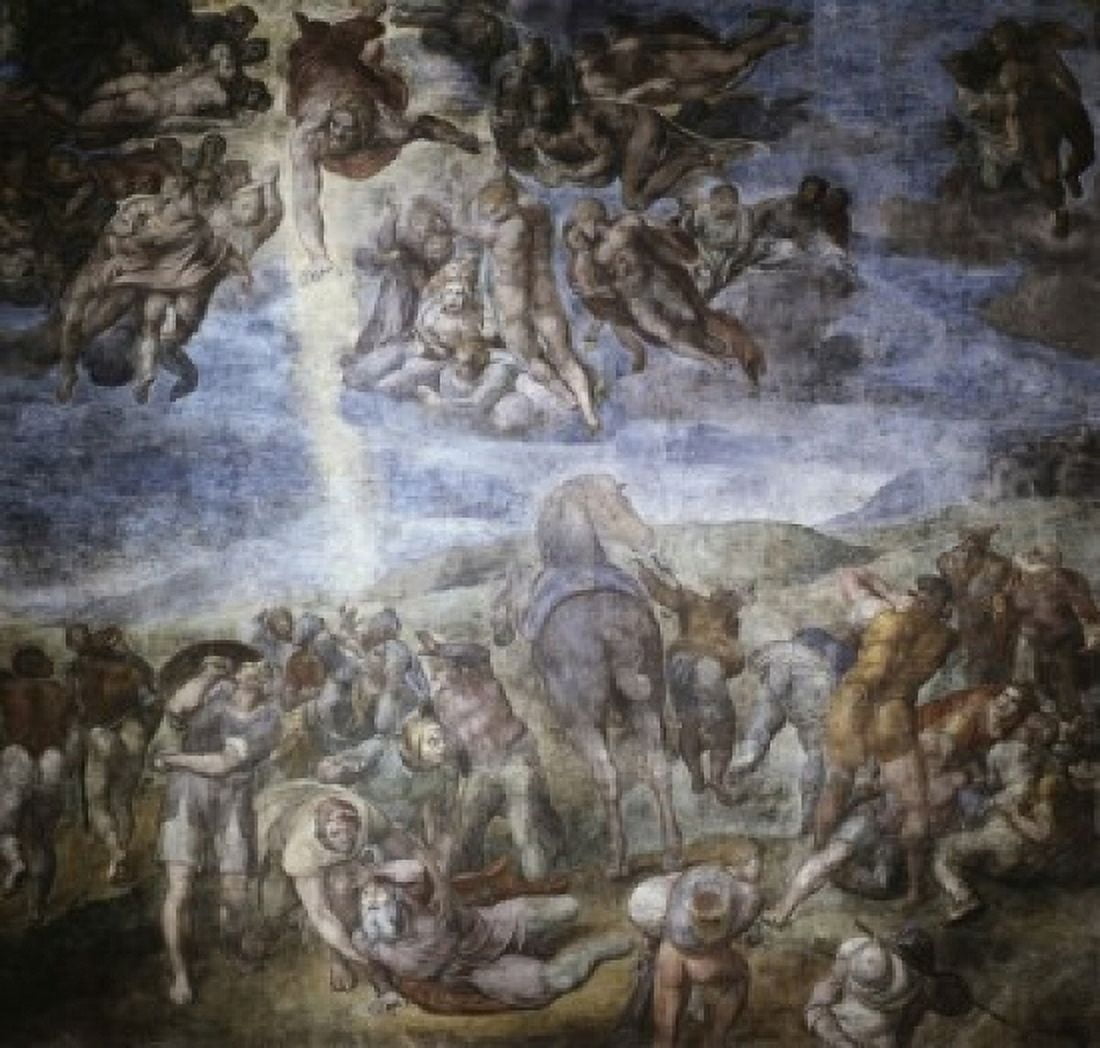 The Conversion of Saul 1542-45 Michelangelo Buonarroti (1475-1564 Italian) Fresco Vatican Museums and Galleries Vatican City Canvas Art - Michelangelo Buonarroti (24 x 36)