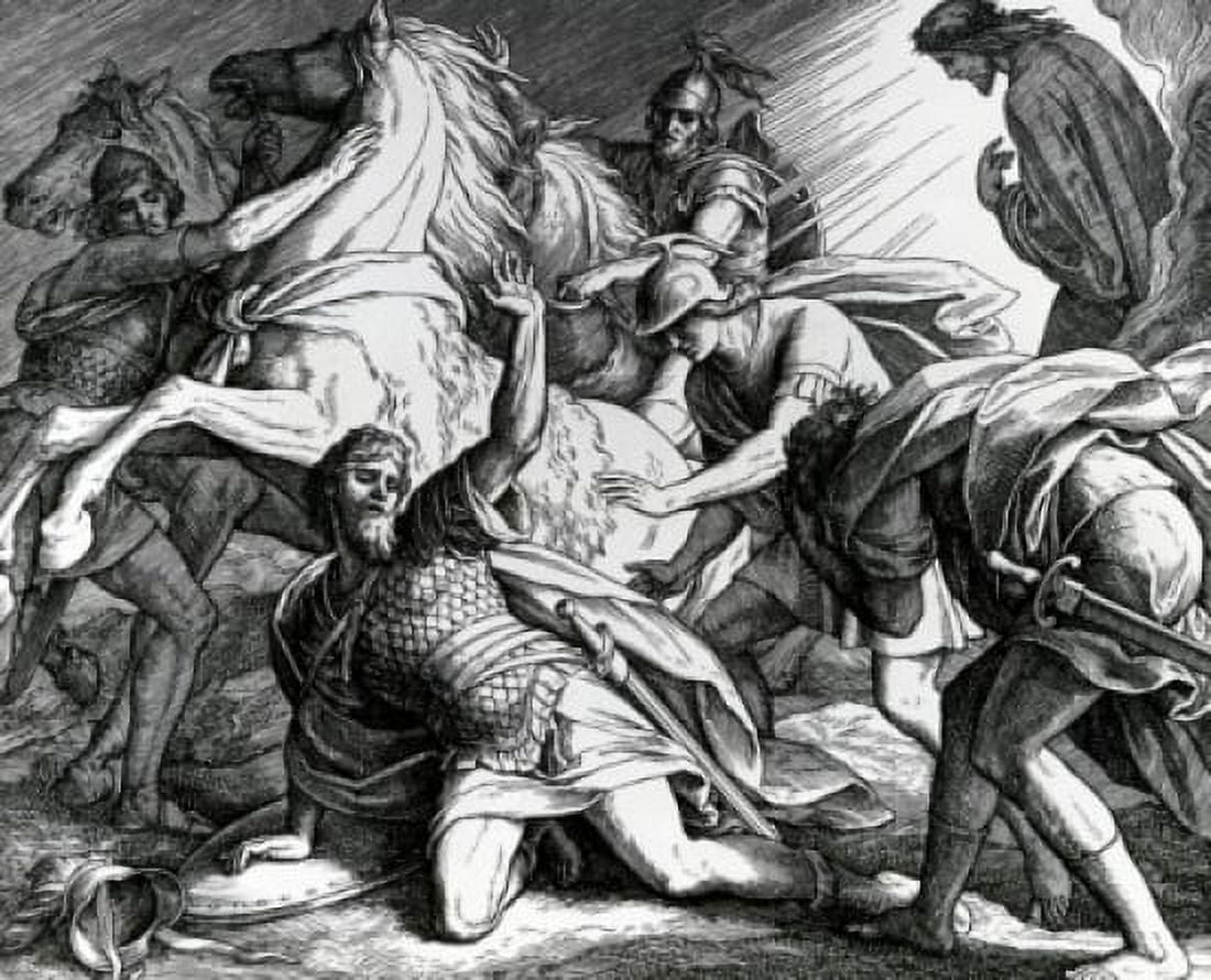 Conversion of Saul by Julius Schnorr von Carolsfeld illustration (1794-1872) Canvas Art - Julius Schnorr von Carolsfeld (18 x 24)