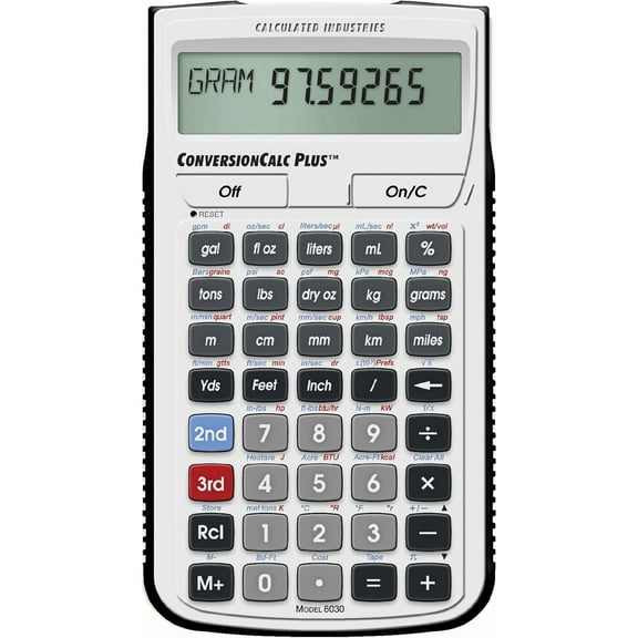 ConversionCalc Plus Ultimate Professional Conversion Calculator Tool for Health Care Workers, Scientists, Pharmacists, Nutritionists, Lab Techs, Engineers and Importers, Silver