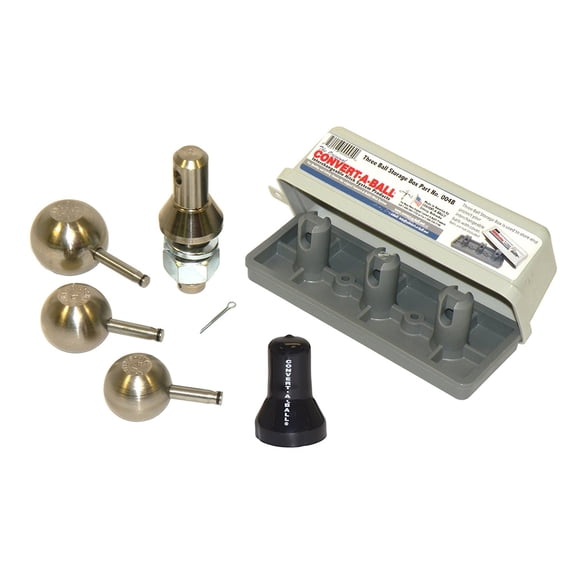 Convert-A-Ball 3-Ball Set - 1 7/8, 2 and 2 5/16 Inch Balls with Stem Cover and Storage Case