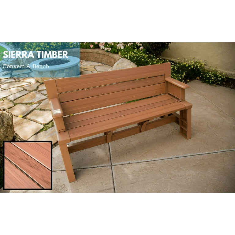Convertible Outdoor Seats Convert A Bench Folding Picnic Table Bench Sierra Timber for Backyard Furniture Walmart
