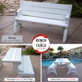 thumbnail image 1 of Convert a Bench 60" Outdoor / Vinyl Patio Bench Picnic Table, White, Generation II, 1 of 6