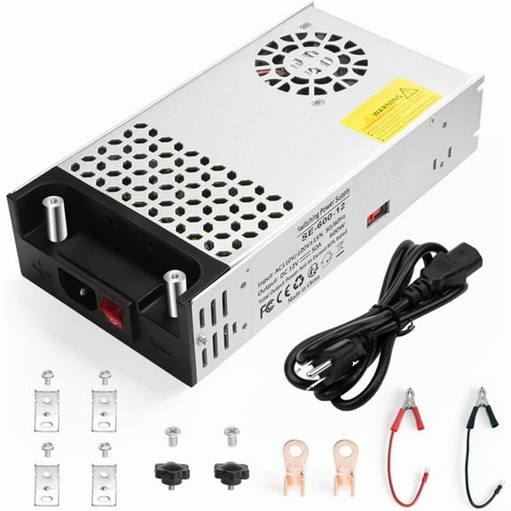 Converter, 110V AC to 12V DC Converter Power Supply 12V 600W 50A DC Switch Transformer for LED Strip,LCD Monitor US Plug,1 pcs * dc boost converter,As Shown