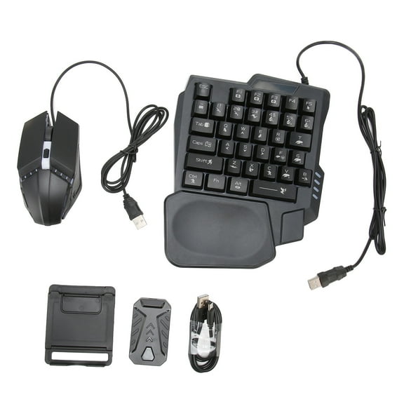 Converter Keyboard Mouse Stand Set, 4 in 1 Mobile Game Combo Pack Mobile Gamepad Controller Gaming Keyboard Mouse Converter for Android IOS