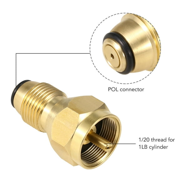 Converter Lixada  Safety POL Adapter Propane Refill Adapter Solid Brass Regulator Valve LPG  Refiller Canister Fill Coupler For 1LB Small Cylinders