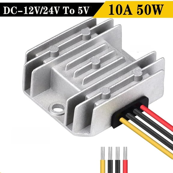 Converter Regulator ReducerDC 12V/24V Step Down to 5V 10A 50W IP68 Transformer