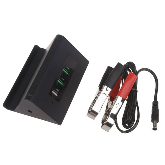 Converter with Battery Clip 12V 24V to 5V USB Power Adapter Regulator Charger 3 Ports Charging for Phone