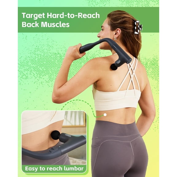 Convertible 3-in-1 Massage Gun Deep Tissue with Extended Handle for Back Pain Relief