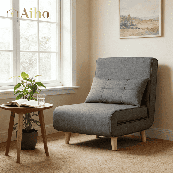 3 in 1 Convertible Sofa Bed, Aiho sleeper Chair Bed with Adjustable Backrest, Perfect for Living Room, Bedroom, Small space, Dark Gray