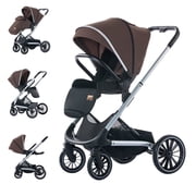Baby Stroller,Revisable Seat,High Land Scape,Carrie to 40lbs,Unisex Standard Pram Toddler Infant(Brown)