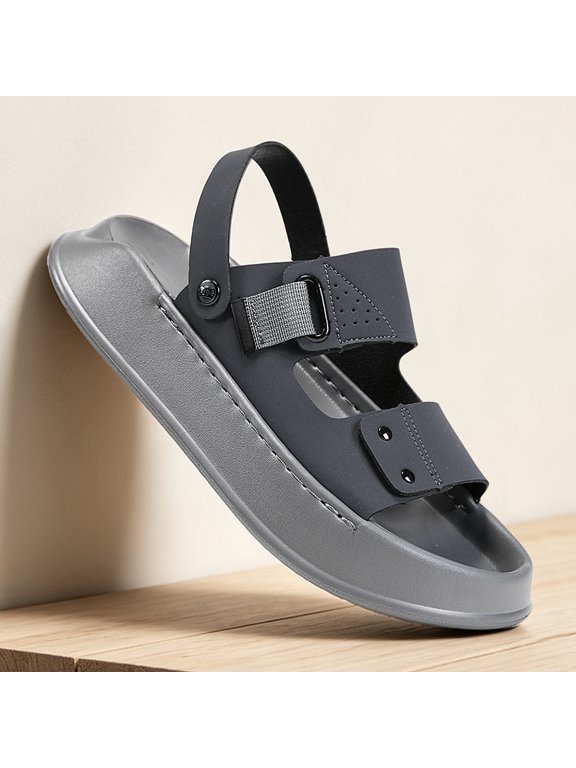 Convertible Back Strap Adjustable Buckle Platform Slide Sandals