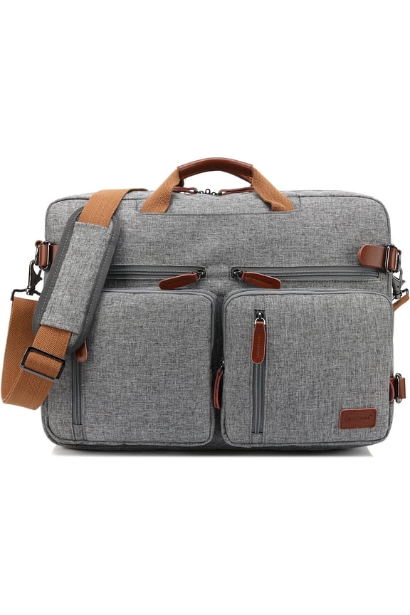 Convertible Backpack Messenger  bag Laptop Case Handbag Business Briefcase Multi-functional Travel Rucksack Fits 15.6 Inch Laptop For Men/Women (Grey)