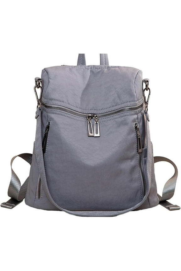 Convertible Backpack Tote, Convertible Backpack Crossbody, Waterproof Canvas Commuter Tote Bag Backpack for Women (Grey)