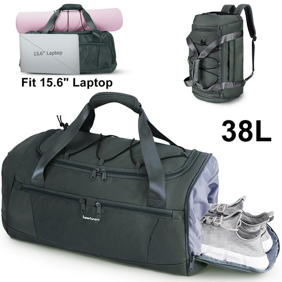 Gym Bag For Men Large Capacity Duffel Bags With Shoe Compartment Tote With Trolley Sleeve Sports Gym Backpack Weekender Bag for Travel 38L