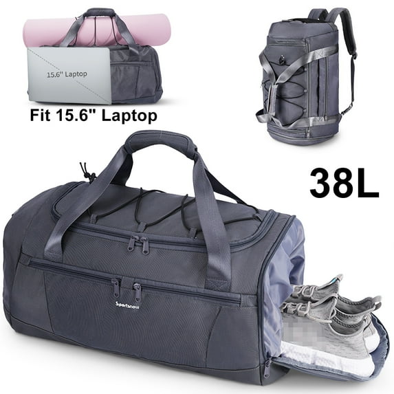 Gym Bag For Men Large Capacity Duffel Bags With Shoe Compartment Tote With Trolley Sleeve Sports Gym Backpack Weekender Bag for Travel 38L