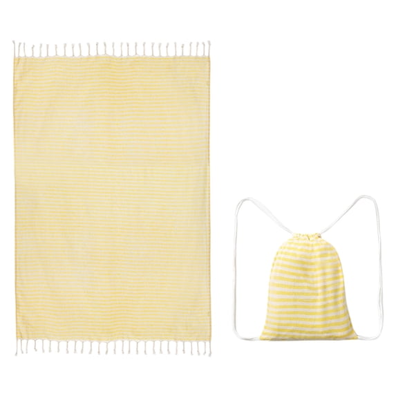 Convertible Beach Towel Bag 2-in-1 Sand Free Microfiber Towel Backpack Quick Dry, Oversized Stripe Tassel Beach Towel Transforms into Carry Bag for Pool Camping Travel
