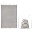 thumbnail image 1 of Convertible Beach Towel Bag 2-in-1 Sand Free Microfiber Towel Backpack Quick Dry, Oversized Stripe Tassel Beach Towel Transforms into Carry Bag for Pool Camping Travel, 1 of 4