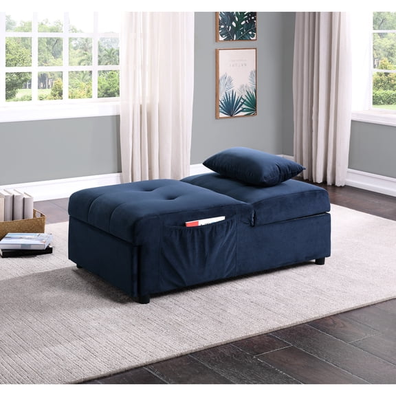 Convertible Bench | Turns into Bed, Pull - out Feature with Casters | Solid Wood and Foam Cushion | Resolves Space and Comfort Issues