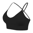 thumbnail image 1 of Convertible Bra! Audhol Women's Knitted Thread Fixed Shoulder Strap Strap Triangular Cup Backless Back Sports Bra Padded Bralettes for Women Black XS, 1 of 5