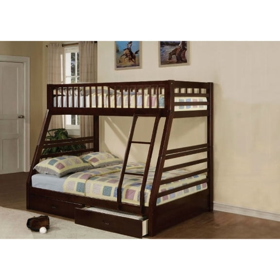 Convertible Bunk Bed with 2 Roll-Out Drawers / Flexible for Changing Needs