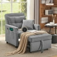 thumbnail image 1 of Convertible Chair Bed Pull Out Sofa Bed with Pillow and Convertible Backrest for Small Space, 1 of 8