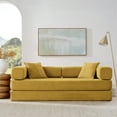 thumbnail image 1 of Convertible Couch Sofa Bed Foldable Floor Sleeper | Modern Fold Out Deep Seat Couch | Removable Backrest & Armrests | No Assembly Compression Sofa Sleeper for Living Room, Bedroom, Corduroy Yellow, 1 of 12