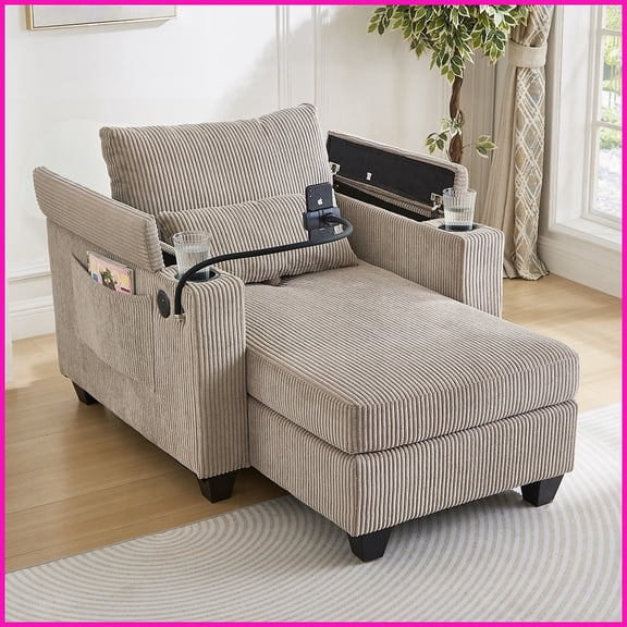 Convertible Design*: Switches between chaise lounge and sofa easily.