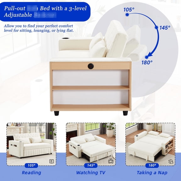Convertible Design with Adjustable Backrest - Living Room, Guest Accommodation and Space-saving Benefits