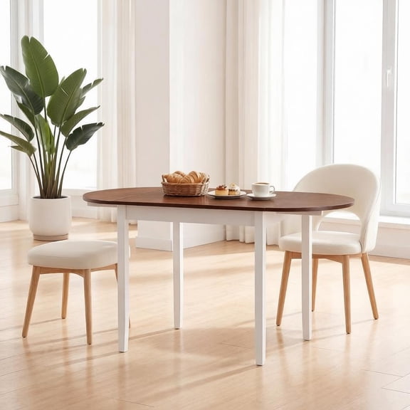Convertible Drop-Leaf Dining Table,Multi-Function Extendable Table,Compact-to-Large Transforming Table(Only 1Pcs Table)