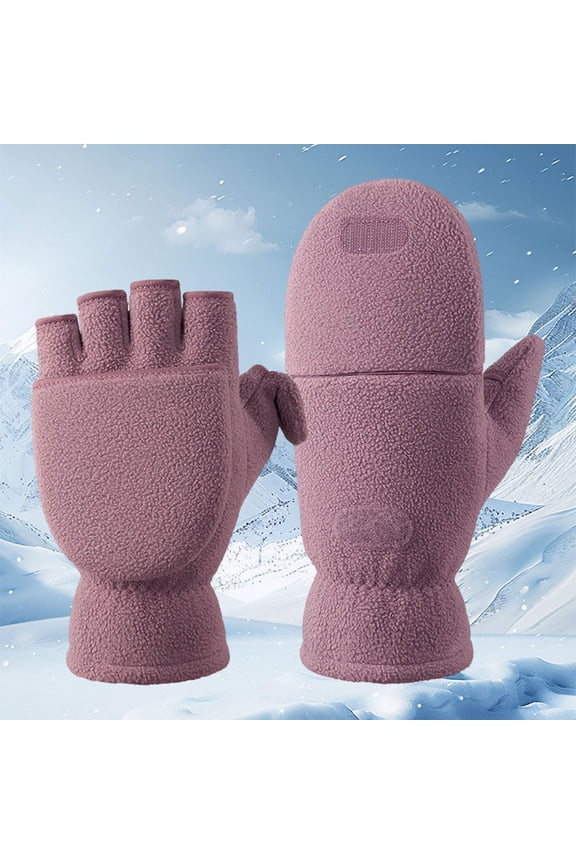 Convertible Fingerless Gloves Winter Mittens for Men Women,Thermal Insulated Lining Warm Work Gloves,Flip Top Trigger Finger Design for Shooting,Driving,Outdoor Activities&Cold Weather Protection(S)