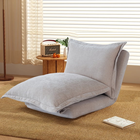 Convertible Flip Chair Floor Sofa Bed With Adjustable Backrest And Pillows For Small Spaces, Dorms, Apartments