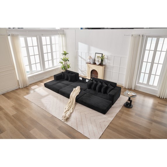 Convertible Floor Sofa Bed, Foldable Mattress Cloud Couch for Small Spaces, Corduroy Sleeper Sofa with Storage, Multi-Functional Folding Bed for Apartments and Guest Rooms
