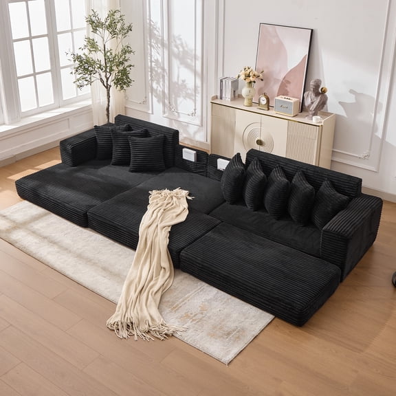 Convertible Floor Sofa Bed, Foldable Mattress Cloud Couch for Space Saving, Corduroy Compressed Sleeper Sofa Bed, Multi-Functional Folding Bed Couch for Living Room, Small Apartment