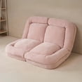 thumbnail image 1 of Convertible Fold-Out Sofa Bed, 18 Position Adjustable Double Sofa Bed, Folding Mattress Sofa with Thick Cushion for Living Room, Guest Room, Apartment, Pink, 1 of 11