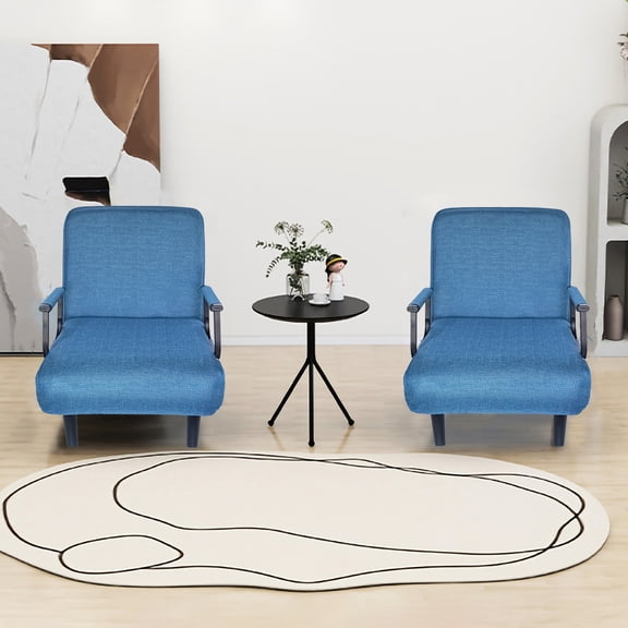 Convertible Folding Chair | Suitable for Various Small Spaces | Linen Fabric & Sturdy Metal | Adjustable Tilt for All - Day Comfort