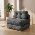 thumbnail image 1 of Convertible Folding Sofa Bed with Back Support, Portable Chair for Living Room Bedroom,Dark Gary, Dark Gray, 1 of 9