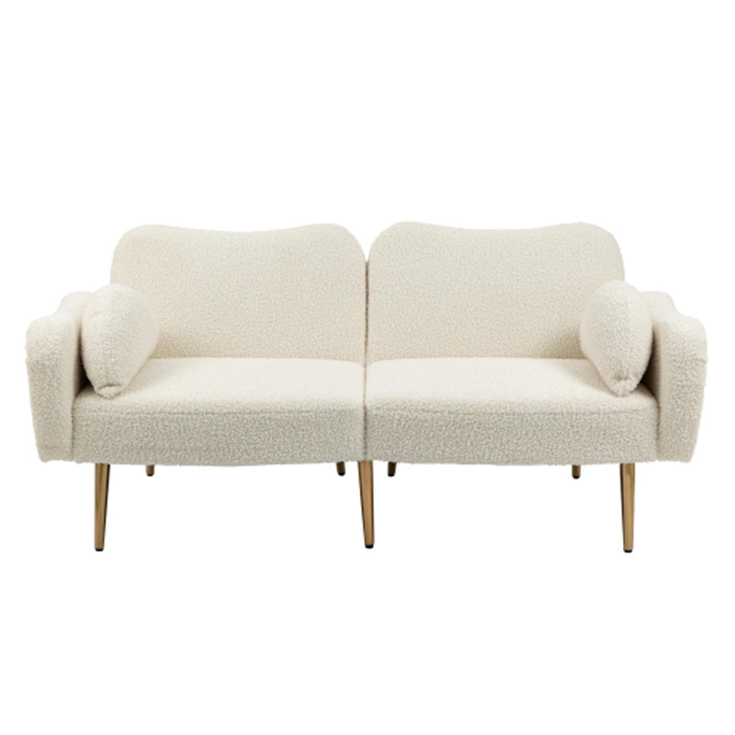 Convertible Futon Sofa Bed, 65 Inch Modern Velvet 3-Seater Couch with ...
