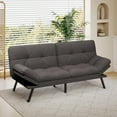 thumbnail image 1 of Convertible Futon Sofa Bed, 71" Comfy Loveseat Sleeper Sofa, Thicken Cushion, Comfy Velvet Twin Size Futon Couch Bed for Small Space Bedroom Dorm Office, 1 of 7