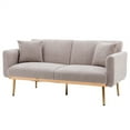 thumbnail image 1 of Velvet Sofa ,Iconic Design Modern Accent sofa ,Loveseat Sofa with Metal Tapered Legs,Noise Free,Grey Teddy, 1 of 4