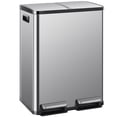 thumbnail image 1 of Simenmax 60L Dual Compartment Trash Can with Lid, Stainless Steel Sealed Garbage Bin, Soft-Close Pedal Operation for Kitchen, Office, Home, 1 of 8