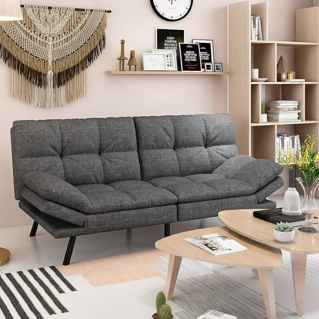 Convertible Futon Sofa Bed, Sofa Bed,Memory Foam Futon with Adjustable