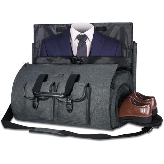 Convertible Garment Bag for Travel Carry Garment Duffel Suit Bag with Shoe Compartment Flight Bag for Men